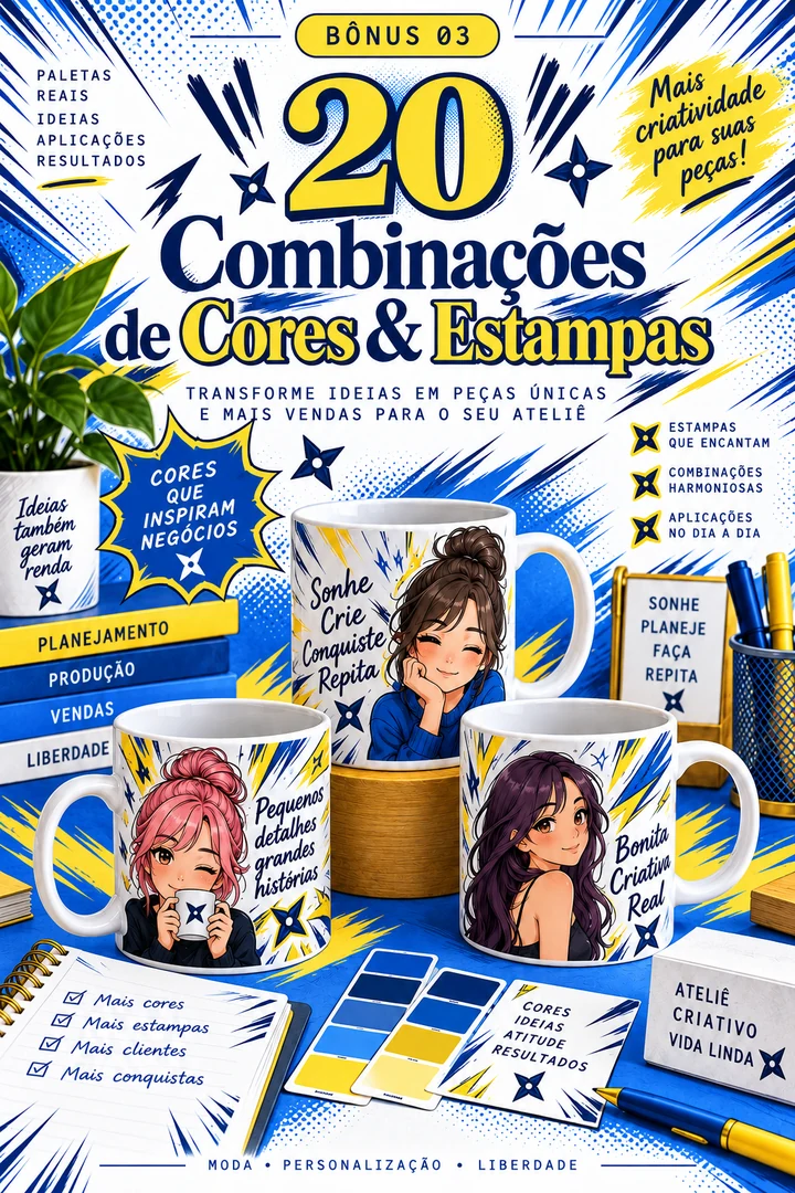Capa do Bônus #3 — 20 Combinações de Cores & Estampas